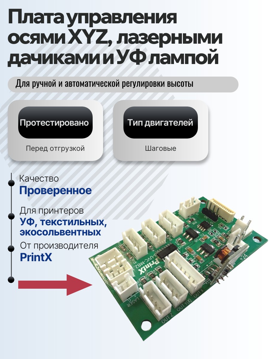 Картинка галерии товара Плата управления осями XYZ, лазерными датчиками и УФ лампой